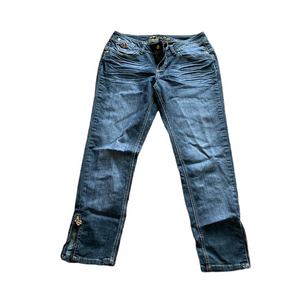 Dereon Y2K Beyoncé Dark Wash Zipper Ankle Jeans SIZE 9/10